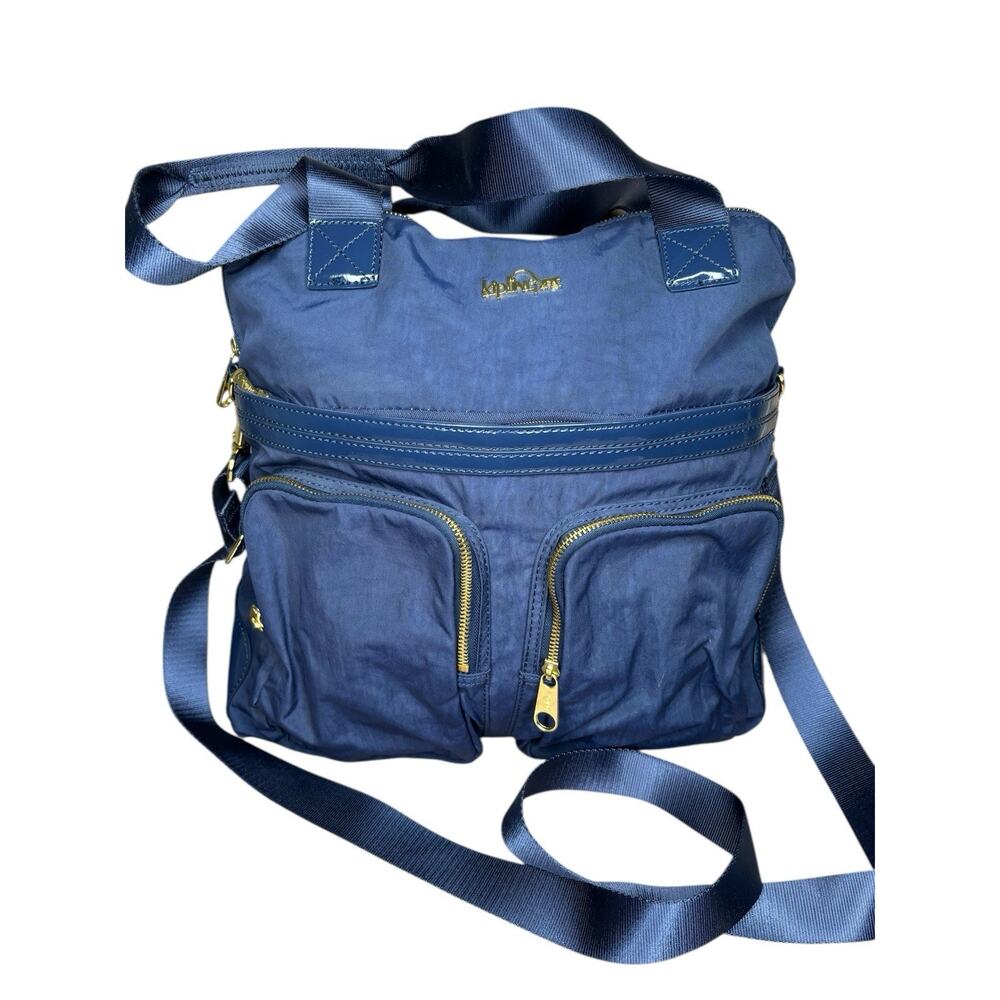 Kipling Camryn Women's Blue Nylon Laptop Travel Weekender Crossbody Bag Tote